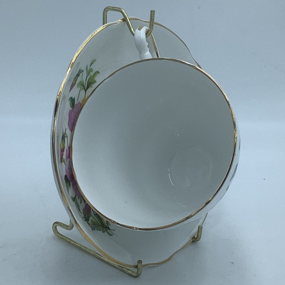 Regency English Bone China Pansy Teacup and Saucer - Picture 6 of 12